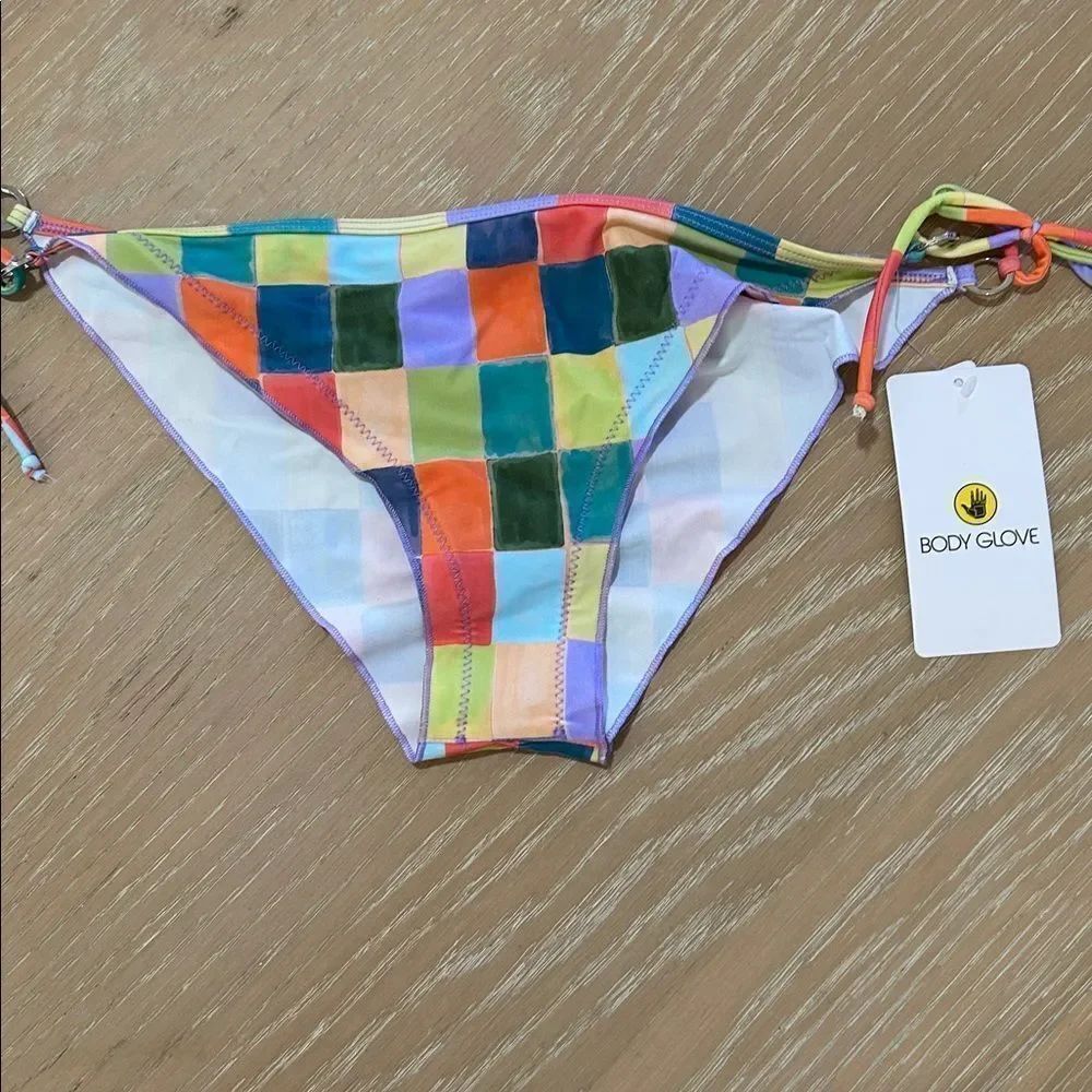 Body Glove Brasilia Tie Side Cheeky Bikini Bottom Swimsuit, Aloha Vibes, XL, NWT